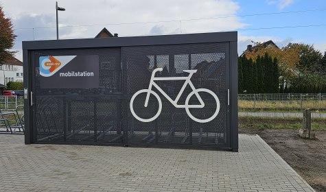 Ein Bild der Fahrradgarage am Bahnhof Sylbach, © Stadt Bad Salzuflen