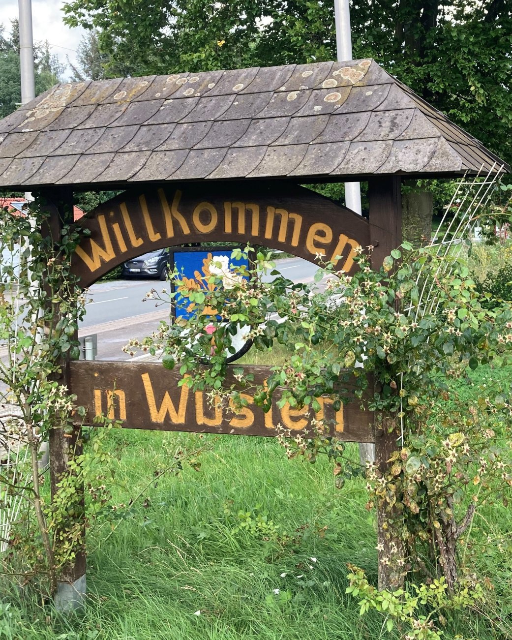 Wüsten Stele Willkommen Schild