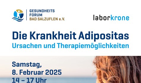 Plakat zu der Veranstaltung "Die Krankheit Adipositas Ursachen und Therapiemöglichkeiten", © Gesundheitsforum